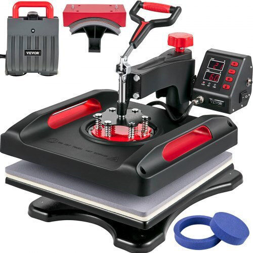Vevor Heat Transfer Machine 15x15 360° Rotation 5 in 1 Red Tjwyxkhsp8038qxq4v2