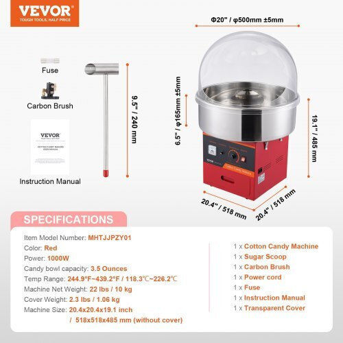 Vevor Commercial Cotton Candy Machine 1000W