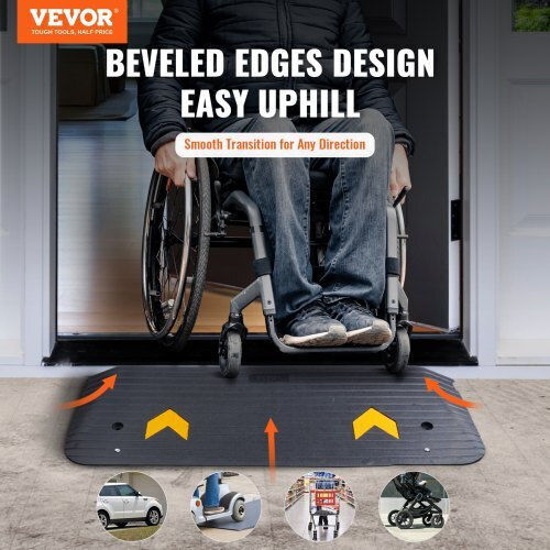 Vevor Upgraded Rubber Ramp 1.5" Anti-Slip for Carts & Scooters Xblypdgb1433xbge1v0