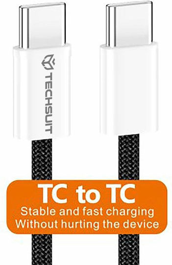 Techsuit Pcb114d USB 2.0 Kabel USB-C männlich - USB-C 60W Blau 1m