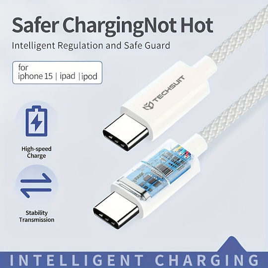 Techsuit Pcb114d USB 2.0 Kabel USB-C männlich - USB-C 60W Blau 1m