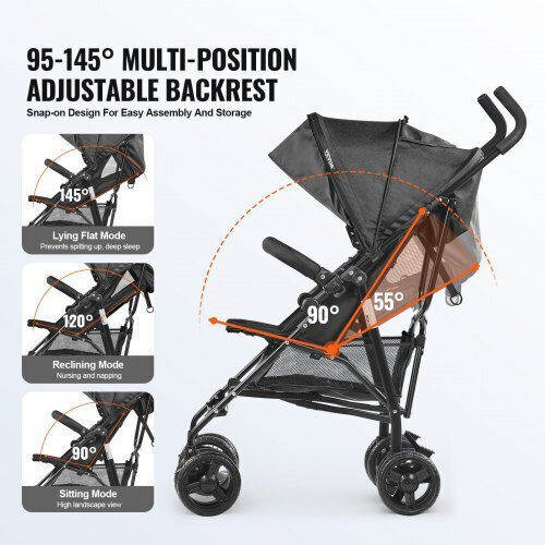 Vevor Umbrella Stroller Black 14.97kg