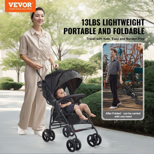 Vevor Umbrella Stroller Black 14.97kg