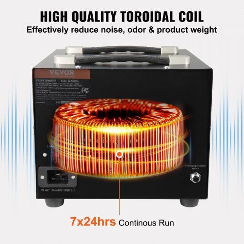 Transformator de tensiune Vevor 5000W pentru sarcini grele, certificat CE Dyzhq110v230vqlpqv2