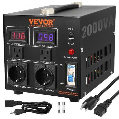 Transformator de tensiune Vevor 2000W pentru sarcini grele, certificat CE Dyzhq110v230vd806v2