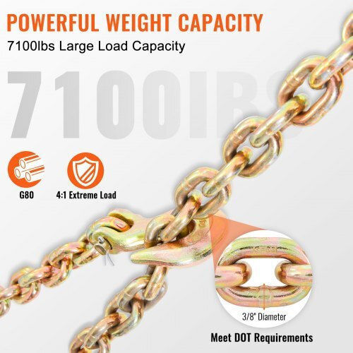 Αλυσίδα Μεταφοράς Vevor 7100lbs 3/8''x20' G80 2 Τεμάχια Zgtljzmgdxzyjg017v0