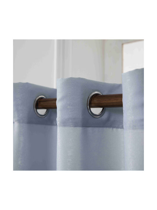 My Home Luxury Blue Grommet Curtain 140x290cm