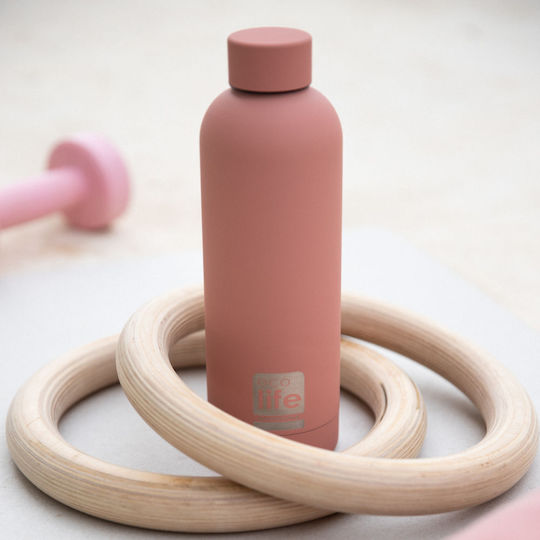 Ecolife Bottle Thermos Stainless Steel BPA Free 500ml Dusty Pink