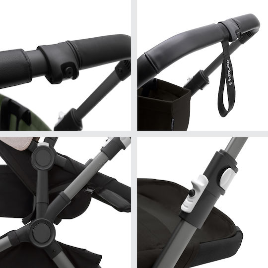 Bugaboo Donkey 5 Mono Adjustable 2 in 1 Baby Stroller Suitable for Newborn Mineral Black/Taupe