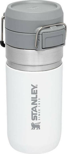 Stanley Go Quick Flip Bottle Thermos Stainless Steel BPA Free 470ml White with Handle