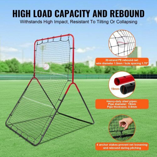 Vevor Baseball & Softball Rebound Net 3x4.5 Ft 3-in-1 Trainer