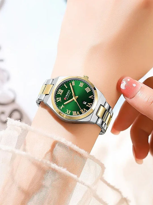 Curren Women's Watch with Gold Metal Bracelet