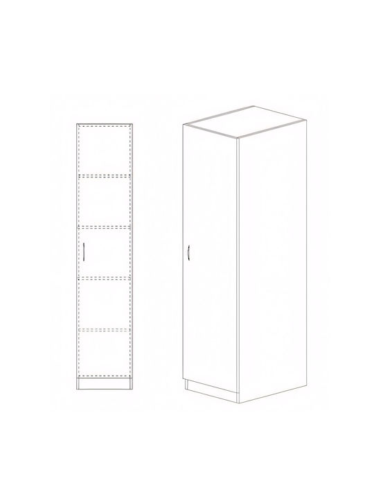 Single Door Wardrobe Margrete Natural 40x40x180cm