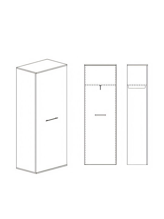 Single Door Wardrobe Natural 40x60x60cm