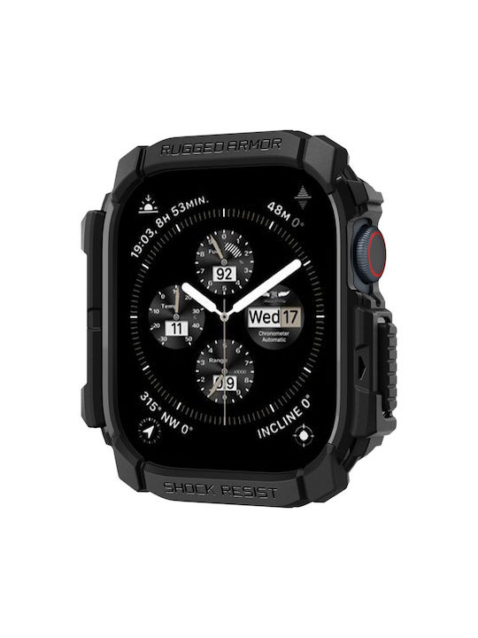 Spigen Rugged Armor Carcasă de Silicon în culoarea Negru pentru Apple Watch 10 (46 mm)