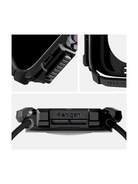 Spigen Rugged Armor Carcasă de Silicon în culoarea Negru pentru Apple Watch 10 (46 mm)