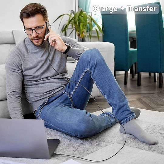 Lito Редовна USB 2.0 Кабел USB-C мъжки - USB-C мъжки 60W Черен 1м