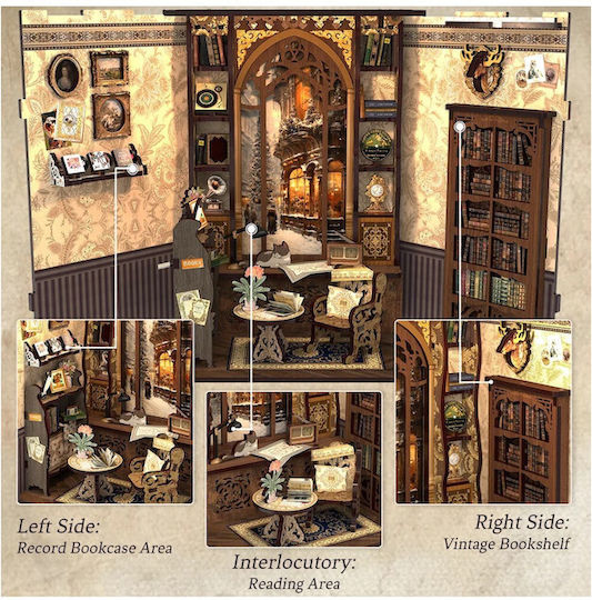Cutebee Wooden Construction Toy Bookstore for Children 14+ years old+ Years