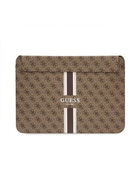 Guess PU 4G Printed Stripes Geantă Husă pentru laptop 16" în culoarea Maro
