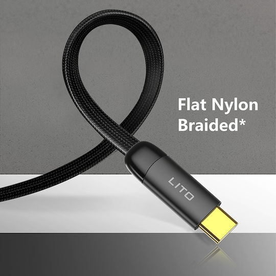Lito Плетена USB-C към Lightning кабел 30W Златист 1м