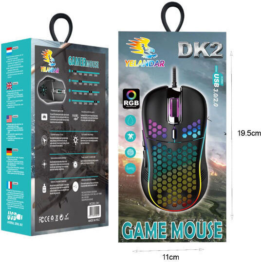Yelandar DK2 RGB Gaming Ποντίκι Μαύρο