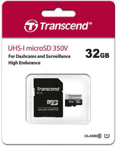 Transcend 350V microSDHC 32GB U3 UHS-I 95MB/s με αντάπτορα
