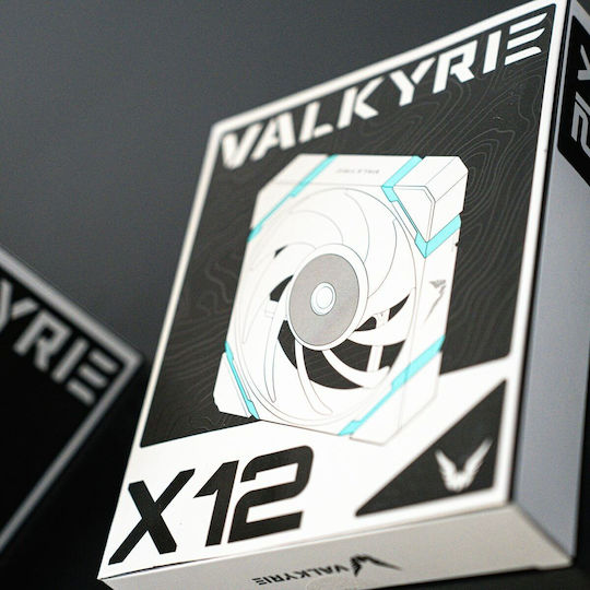Valkyrie X12 Case Fan 120mm (2150rpm / 80cfm) με ARGB Φωτισμό και Σύνδεση 4-Pin PWM Λευκό