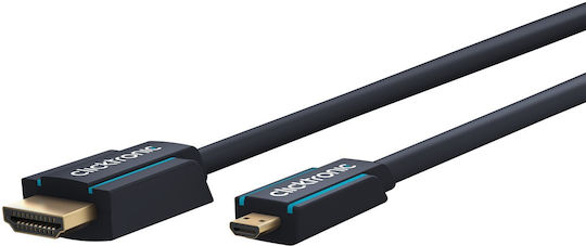 Clicktronic HDMI 2.0 Premium High Speed 4K 60Hz HDR Cable HDMI male - micro HDMI male 2m Μαύρο