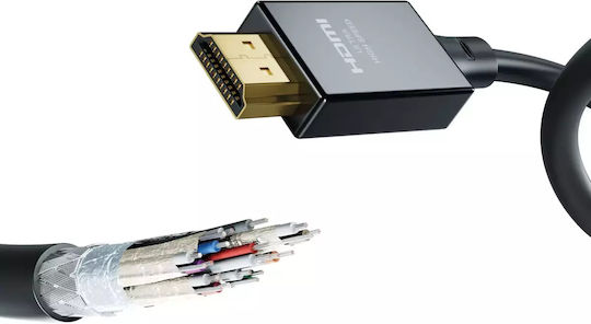 Inakustik HDMI 2.1 Ultra High Speed 48Gbps 4K 120Hz HDR VRR Cable HDMI male - HDMI male 3m Μαύρο