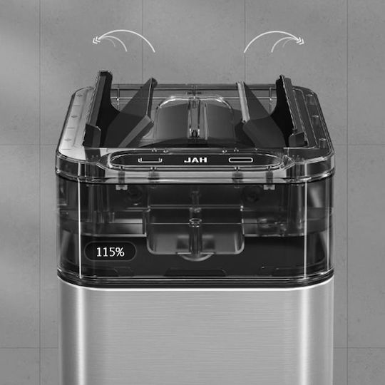 Delta Cleaning Inox Καλαθάκι Μπάνιου Soft Close 9lt Ασημί