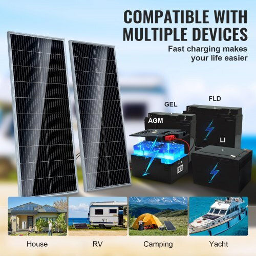 Vevor GDSDJTYNBDJGBIR76V9 Monocrystalline Solar Panel 200W 12V 1095x450x29mm