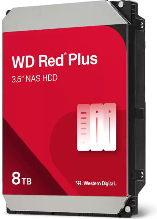 Western Digital Red Plus 8TB HDD Hard Drive 3.5" SATA III 5400rpm with 256MB Cache for NAS WD80EFPX