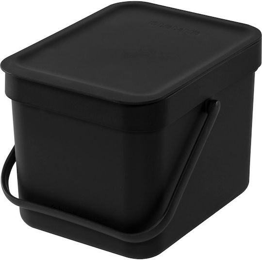 Brabantia Sort & Go Кошче Рециклиране Пластмасов Сив 6лт 1бр Brabantia Sort & Go Кошче Рециклиране Пластмасов Сив 6лт 1бр