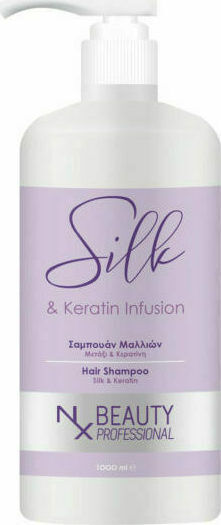 NX Beauty Professional Silk & Keratin Infusion Σαμπουάν Αναδόμησης/Θρέψης & Ενυδάτωσης για Όλους τους Τύπους Μαλλιών 1000ml