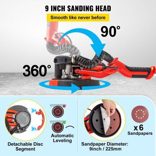 Vevor Telescopic Disc Sander Gypsum board 750W with Dust Extraction Capability