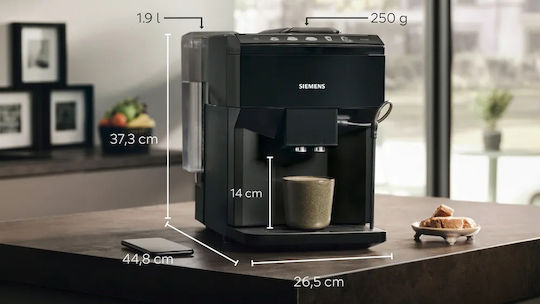 Siemens Eq.500 Automatic Espresso Coffee Machine 1500W Pressure 15bar with Grinding Burrs Black TP511R09