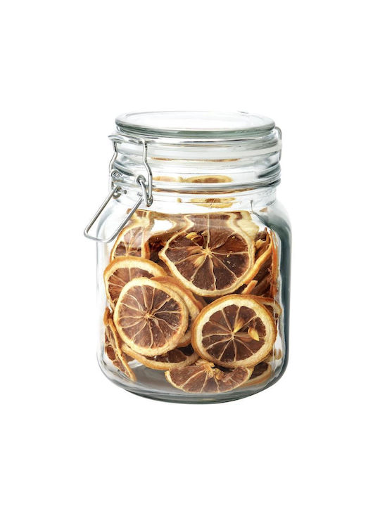 Viosarp Vase General Use with Airtight Lid Glass Transparent 1000ml