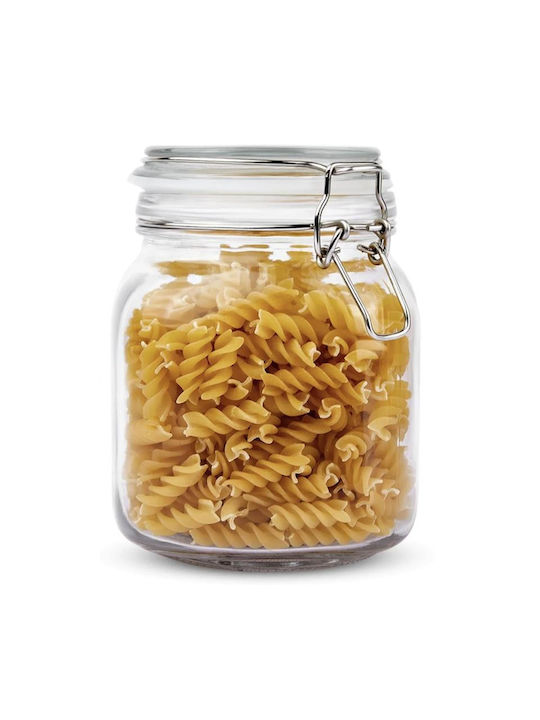 Viosarp Vase General Use with Airtight Lid Glass Transparent 1000ml