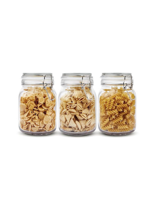Viosarp Vase General Use with Airtight Lid Glass Transparent 1000ml