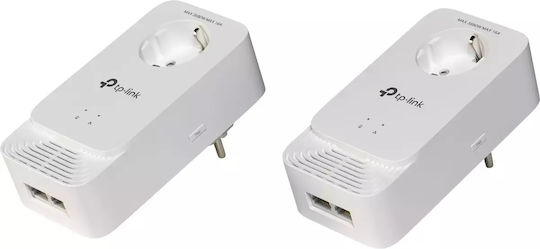 TP-LINK PG2400P KIT v1 Powerline Dublu pentru Conexiune prin Cablu cu Prin trecere Prize și 2 Porturi Gigabit Ethernet