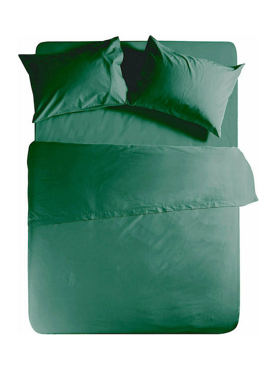 Nef-Nef Homeware Sheet Super-Double with Elastic 160x200+30cm. Basic 1172 Green