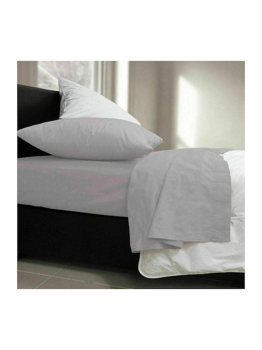 Nef-Nef Homeware Sheet Super-Double with Elastic 160x200+30cm. Basic 011711 726 Light Grey