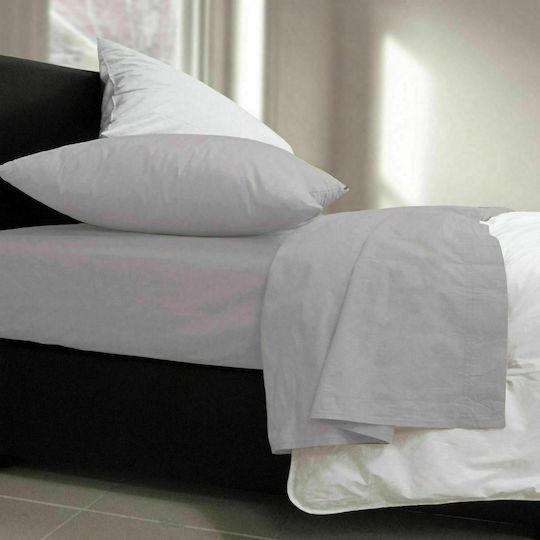 Nef-Nef Homeware Basic Υπέρδιπλο 160x200+30εκ. με Λάστιχο 726 Light Grey