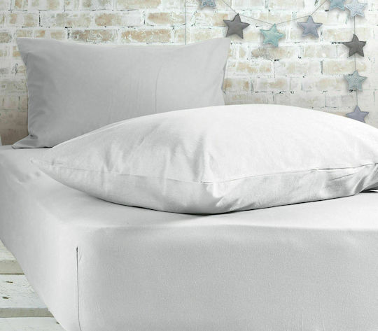 Nef-Nef Homeware Jersey Υπέρδιπλο 160x200+30εκ. με Λάστιχο 200 White