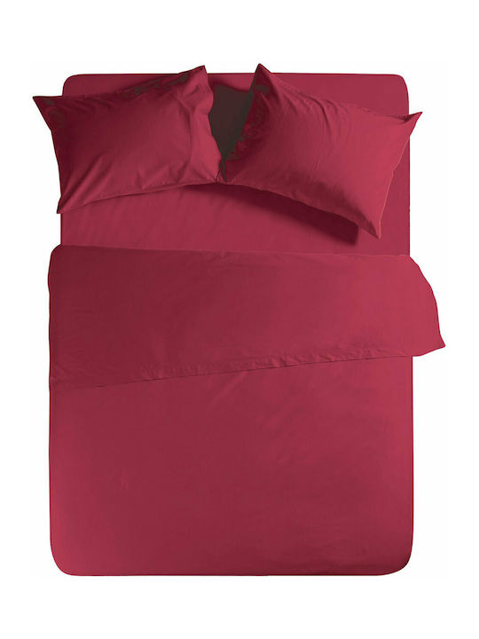 Nef-Nef Homeware Sheet for Single Bed with Elastic 100x200+30cm. Basic 011710 970 Bordo