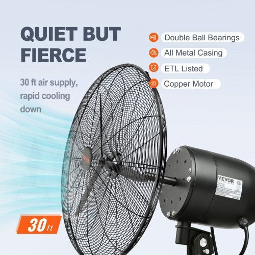 Vevor Ανεμιστήρας Τοίχου 150W Διαμέτρου 74.9cm Μαύρος