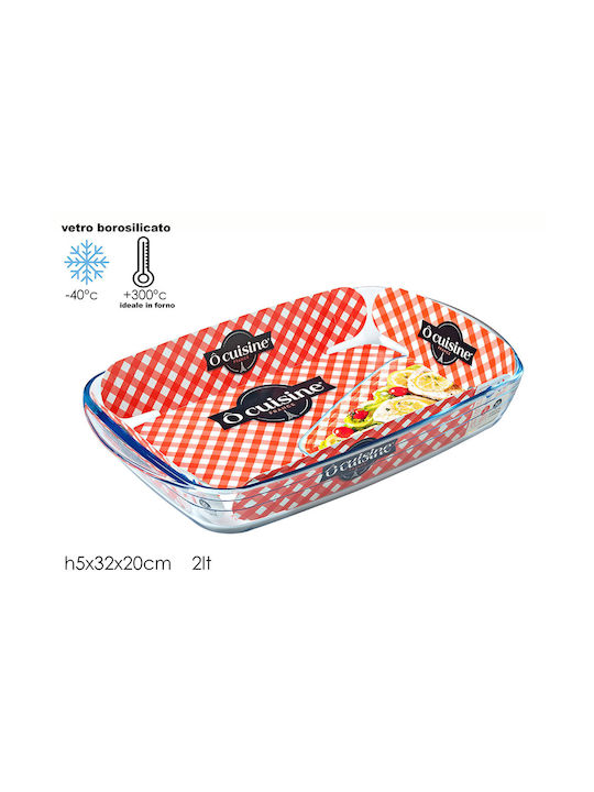 Ocuisine Rectangular Vas de Gătit Rezistent la Căldură Sticlă 1900ml 1buc