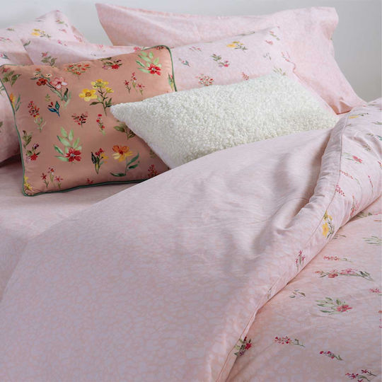 Nef-Nef Homeware Bettwäsche-Set Überdoppel 240x270cm. Plant Rosa 4Stück