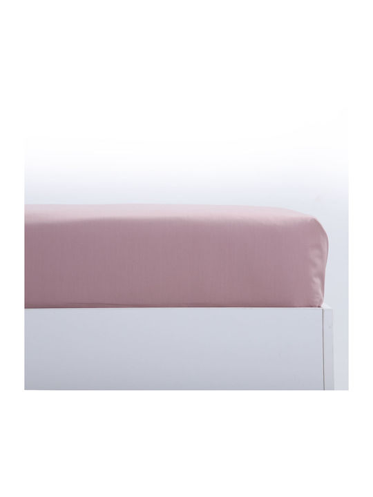 Nef-Nef Homeware Sheet Super-Double with Elastic 160x200+35cm. Rose