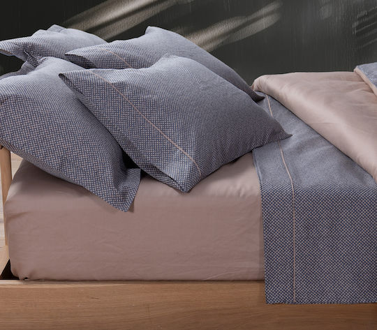 Nef-Nef Homeware Krampus Σετ Σεντόνια King Size 270x280εκ. Μπλε (4τμχ)